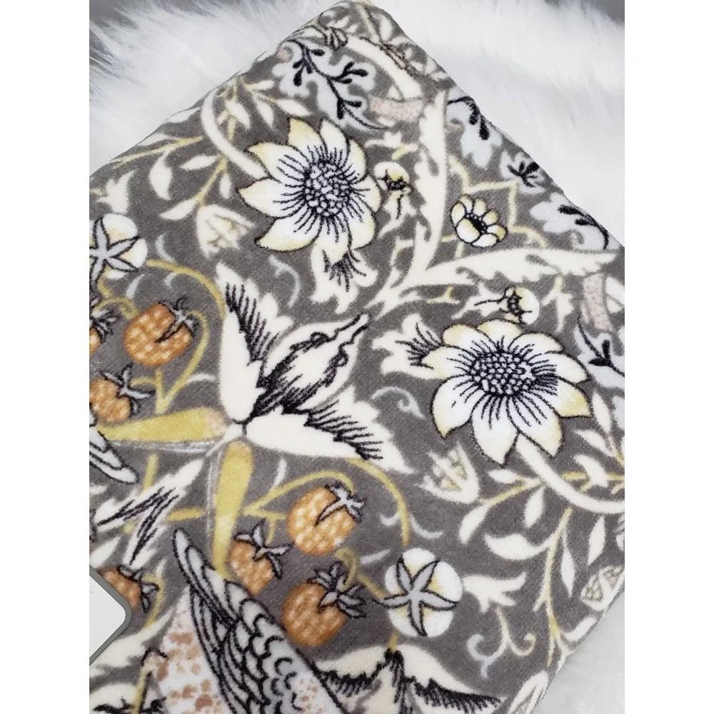 William Morris ONE CLAY STRAWBERRY THIEF BATH TOWEL Luxury Velour bird gray NEW